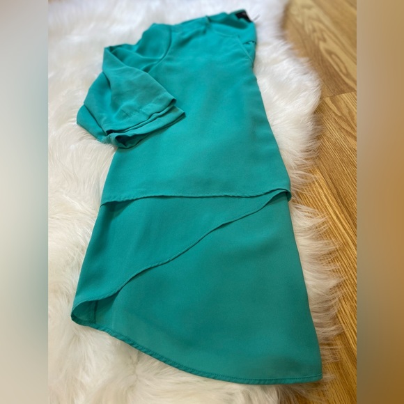 Tiffany blue high low blouse small/2 - Picture 9 of 11